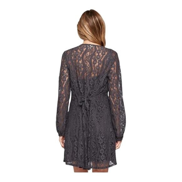 LoveStitch NWT Romantic Love Letter Dark Gray Feminine Lace Mini Dress Medium - Picture 16 of 16